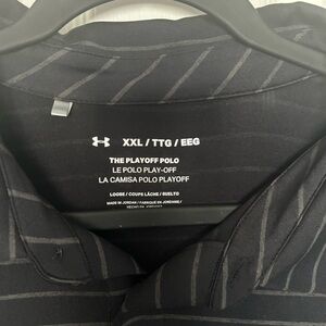 Under Armour Black Striped Polo Shirt XXL
